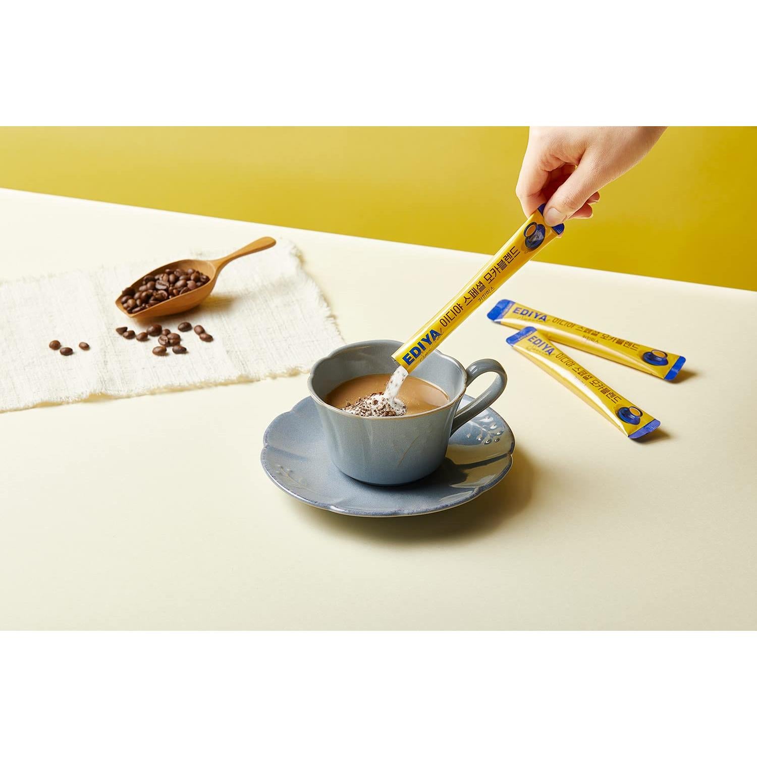 [Product expired soon] EDIYA Special Mocha Blend 3in1 coffee mix, 100 sticks, 38 fl oz