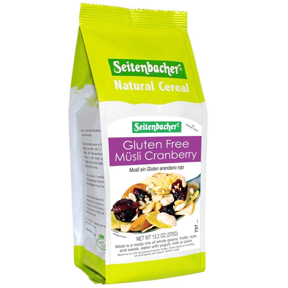 Seitenbacher Gluten Free Muesli Cranberry Natural Cereal, 13.2 Ounce