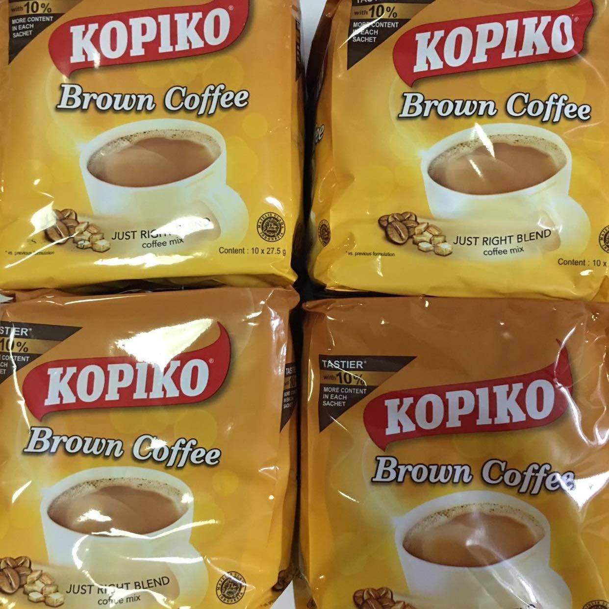 4 Kopiko 3 in 1 Brown Instant Coffee (4 pack x 10 sachets) Ships from California