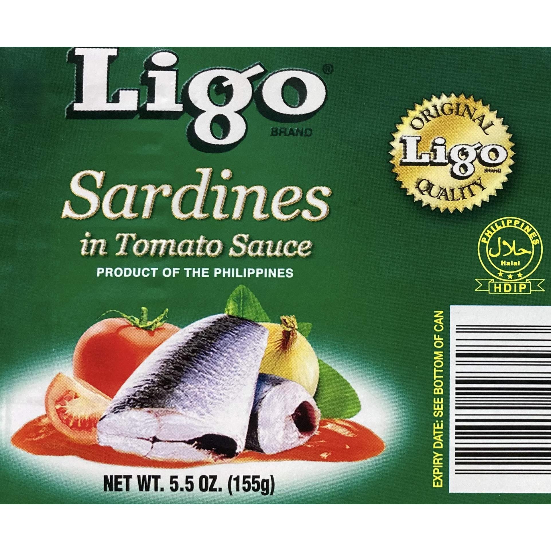 Ligo Sardine Bundle, 3 Cans Sardines in Tomato Sauce, 3 Cans Sardines in Tomato Sauce with Chili Added, [Pack of 6 Cans]
