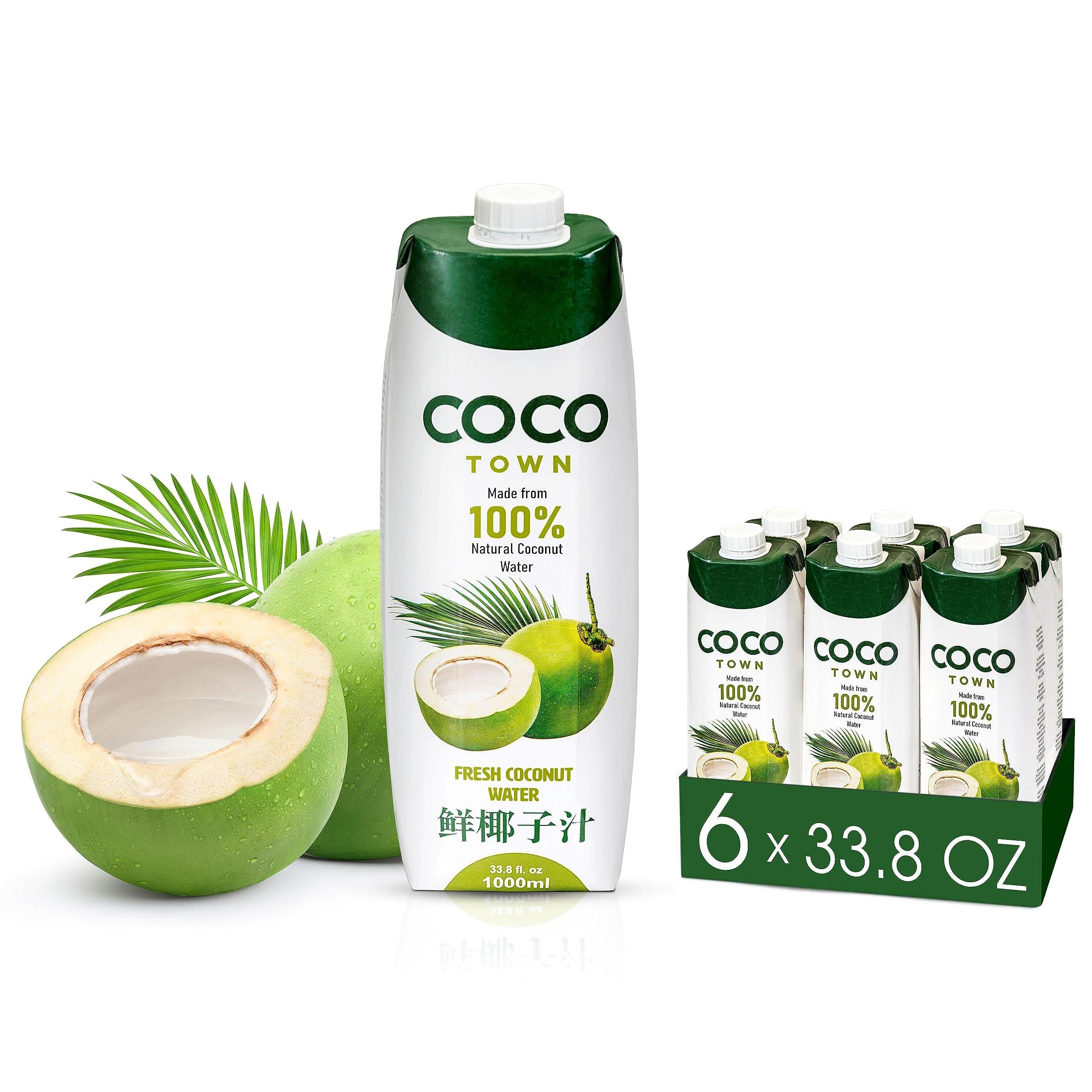 Coconut Water, Pure Original | Pack of 6 (33.8 Oz/Bottle) | Refreshing Coconut Taste | Natural Electrolytes | Vital Nutrients | 33.8 Oz (Pack Of 6)