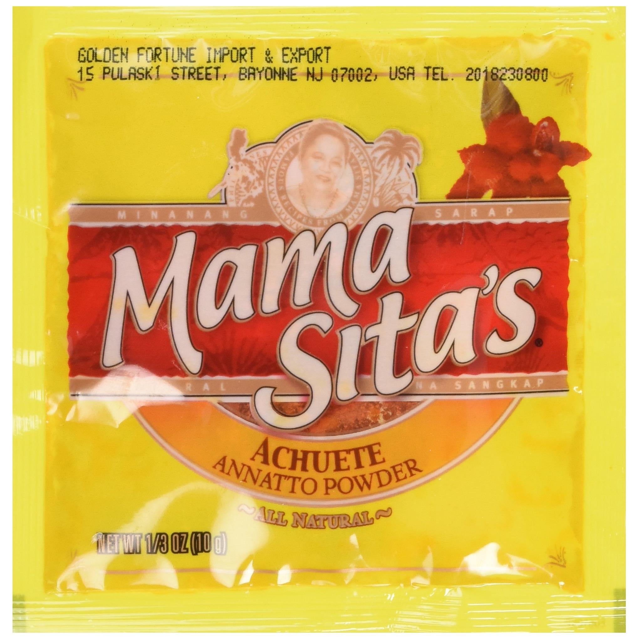 Mama Sita's Achuete Annatto Powder ALL Natural (Pack of 4x10g)
