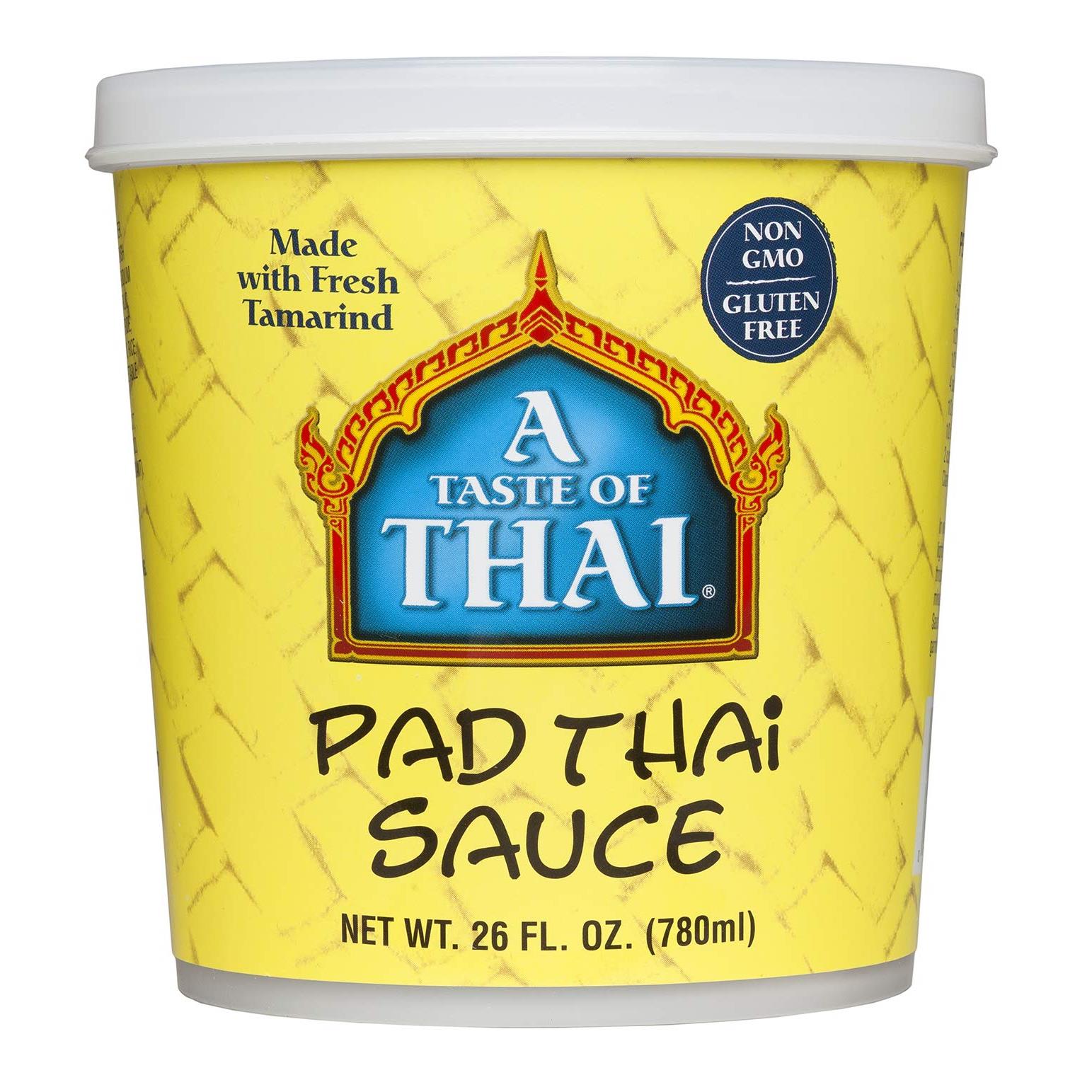 A Taste of Thai Pad Thai Sauce, 26oz - 780ml Tub, Ready-to-Use Mix, Made with Fresh Tamarind, Non-GMO, Gluten-free