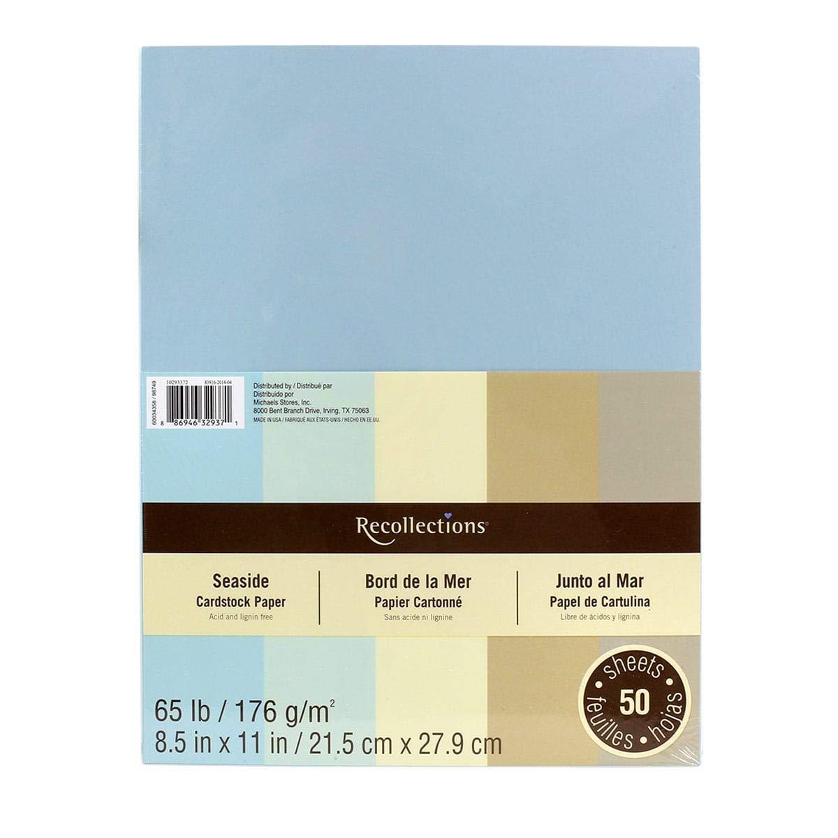 Recollections Cardstock Paper, Seaside Colors 8 1/2 x 11 (100)